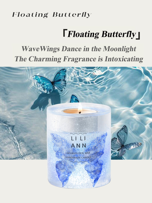 Floating Butterfly Jasmine Fragrance Handmade Crystal Candle for Romantic Gift