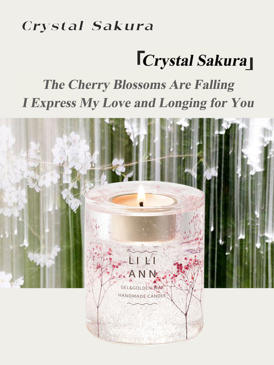 Sakura Fragranced Crystal Scented Candle: Relaxing Ambience & Romantic Gift