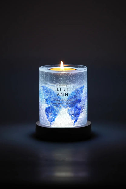 Floating Butterfly Jasmine Fragrance Handmade Crystal Candle for Romantic Gift